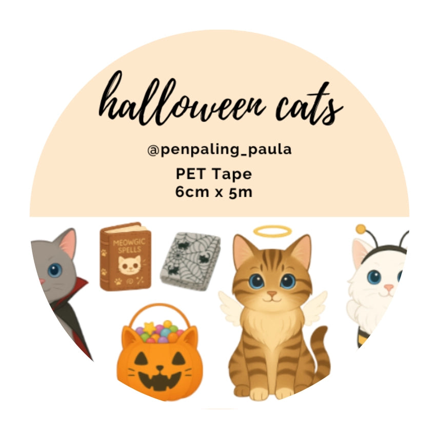 Pre cut Pet Tape - Penpaling Paula 60 mm - Halloween Cats