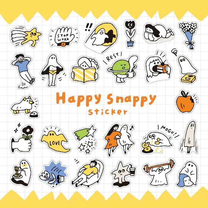 Stickers Happy Snappy - Yellow