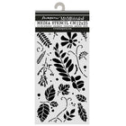 Thick Stencil 12 x 25 cm - Flowers and Poems - Mixed Leaves