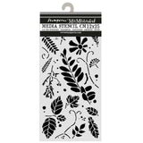 Thick Stencil 12 x 25 cm - Flowers and Poems - Mixed Leaves