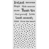 Thick Stencil 12 x 25 cm - Cozy Family - Writings and Dots