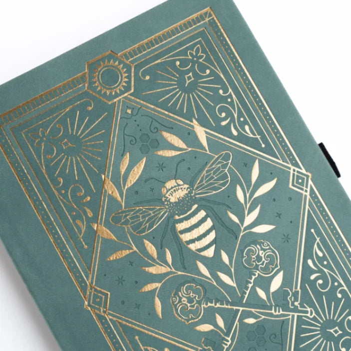Dotted Notebook Keeper of the Bees in Soft Teal Slim