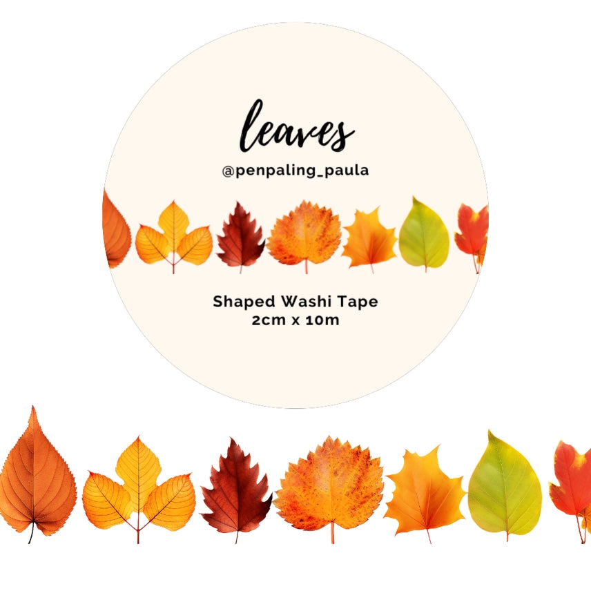 Washi tape - Shaped  20 mm - Leaves