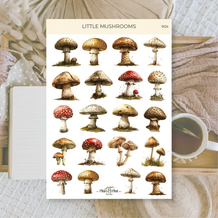 Stickers Plan & Plot Studio Vinyl - Little Mushrooms