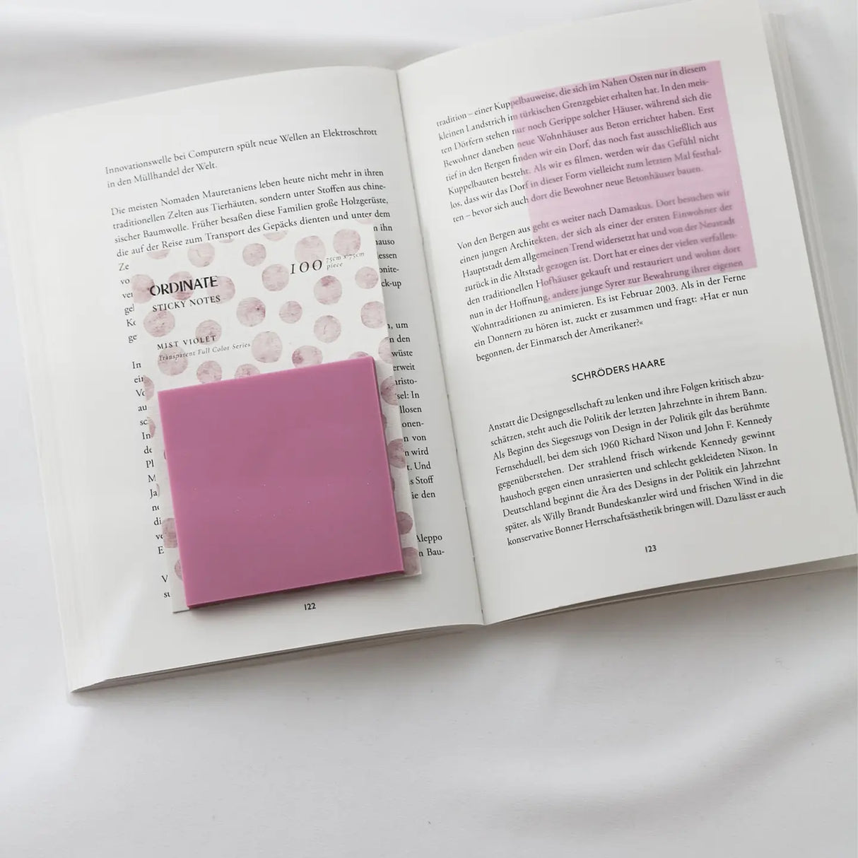 Clear Transparent Sticky Notes - Mist Violet