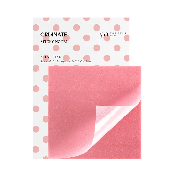 Clear Transparent Sticky notes - Petal Pink