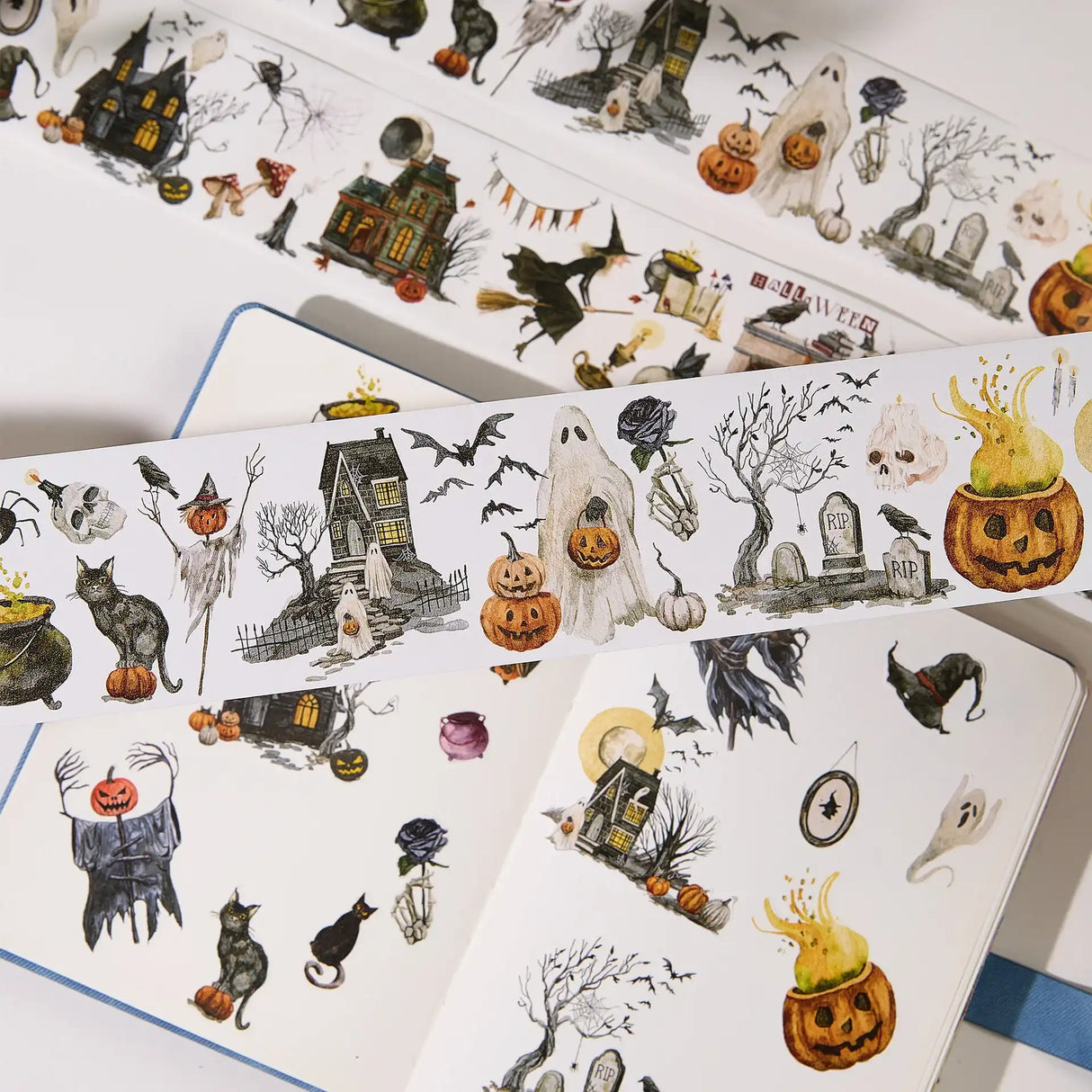 Sticker Pet Tape - Pre-cut - Haunted House - 65 mm