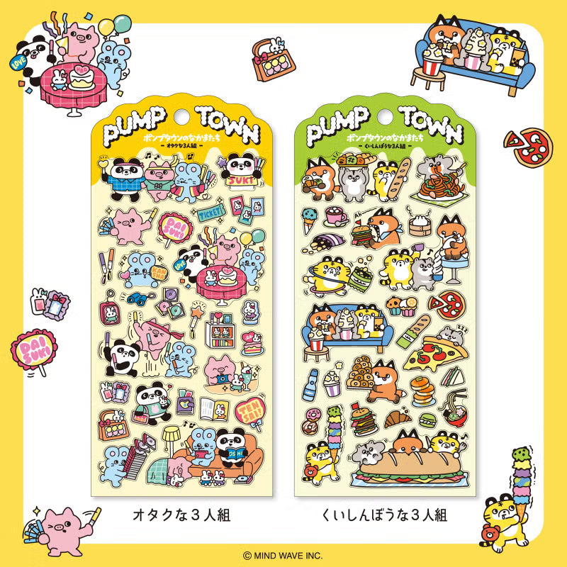 Stickers Pump Town - 3 nerdy guys