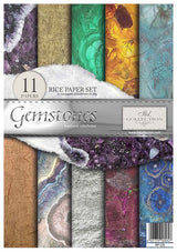 Rice paper set - A4 - Gemstones