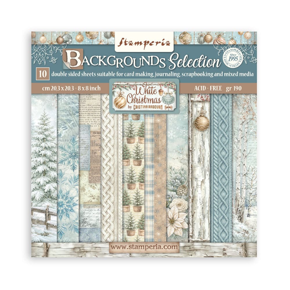Scrapbookingpapper - Backgrounds - White Christmas