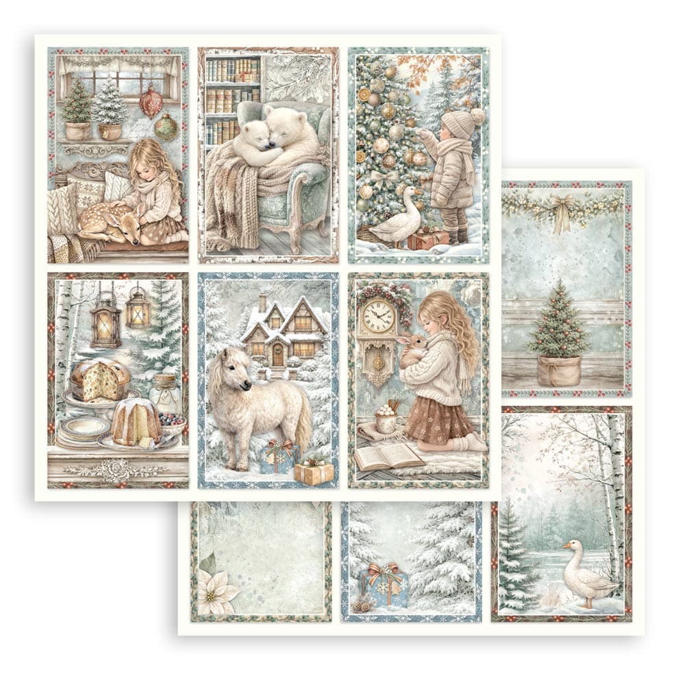 Scrapbookingpapper - Double faced - White Christmas