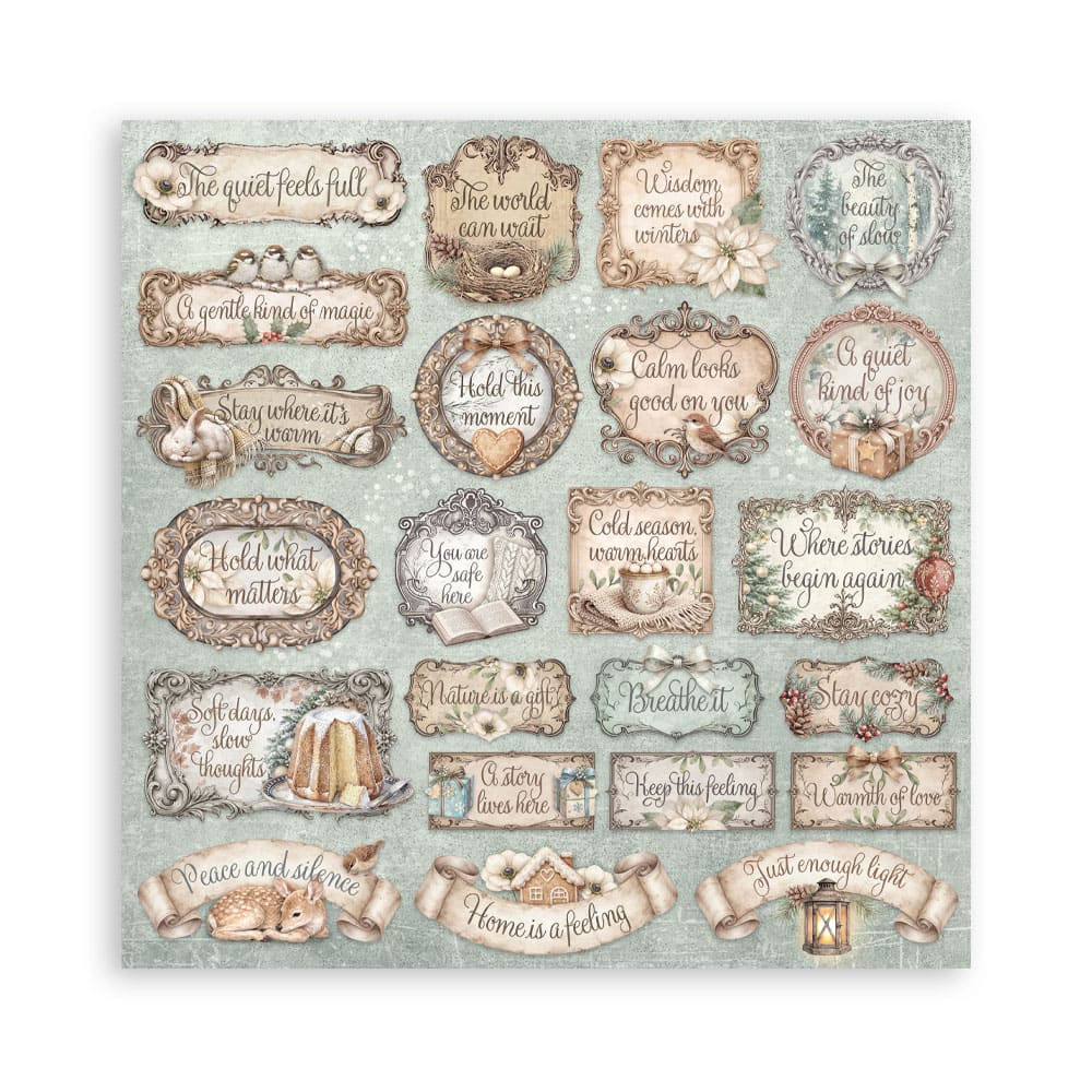 Scrapbookingpapper - Double faced - White Christmas