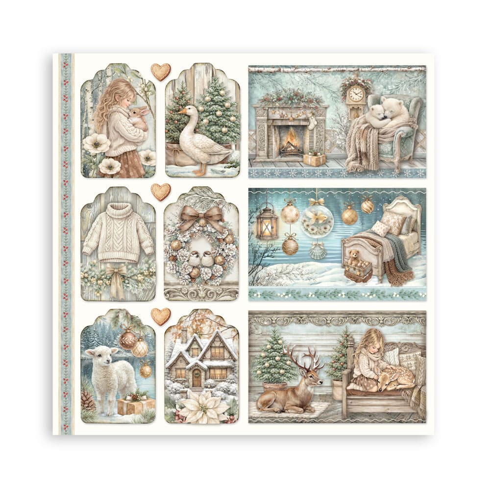 Scrapbookingpapper - Double faced - White Christmas