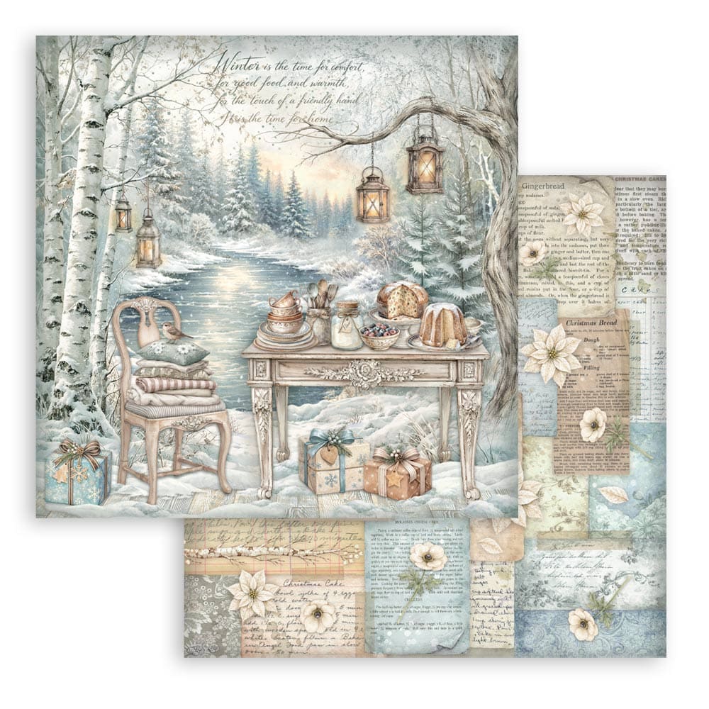 Scrapbookingpapper - Double faced - White Christmas