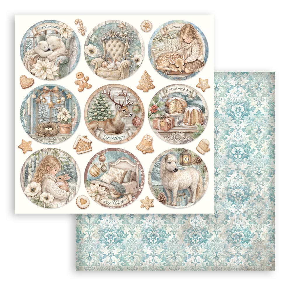 Scrapbookingpapper - Double faced - White Christmas
