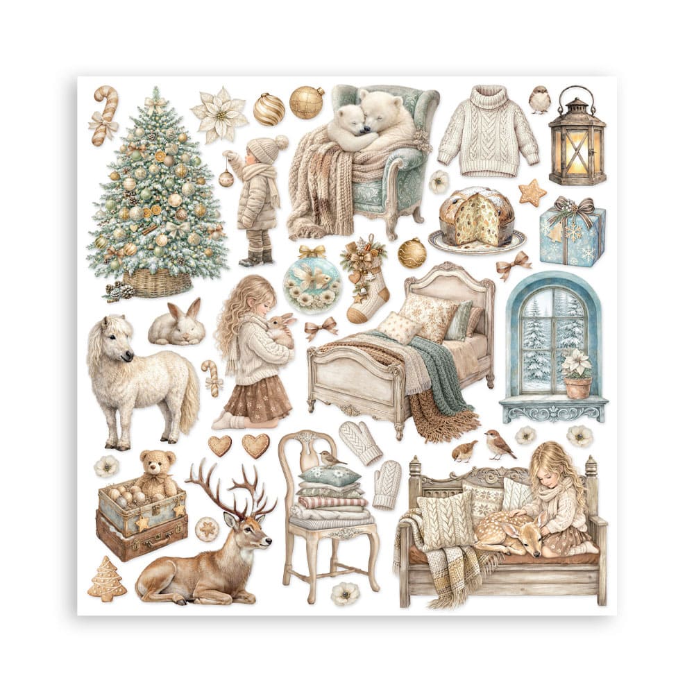 Scrapbookingpapper - Double faced - White Christmas