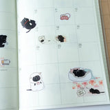 Sticker Sheet - Mocha Cat - Paws and recharge