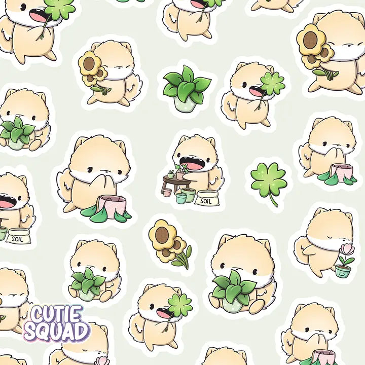 Sticker Sheet CutieSquad - Shiba Vs. Plants
