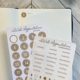 Stickers - Typewriter Days Weekly - Brown