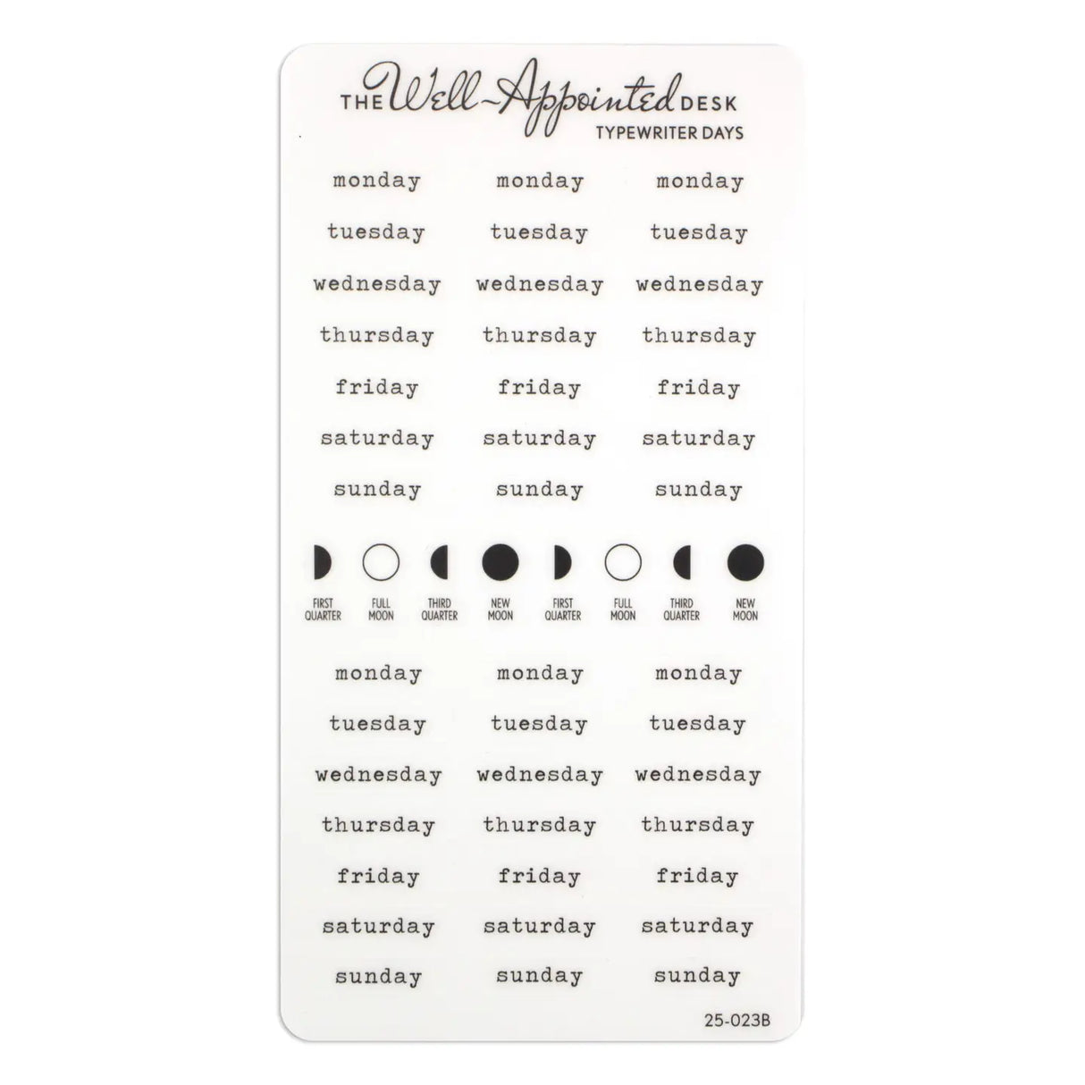 Stickers - Typewriter Days Weekly - Black