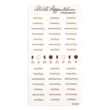Stickers - Typewriter Days Weekly - Brown