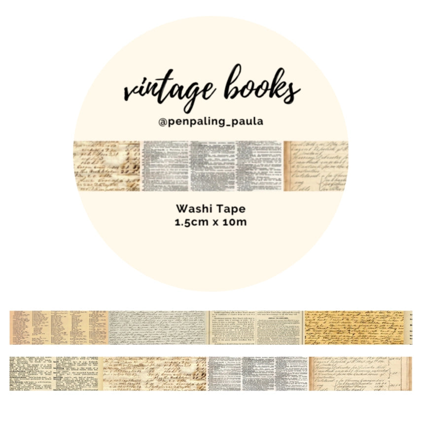 Washi tape 15 mm - Penpaling Paula - Vintage Books