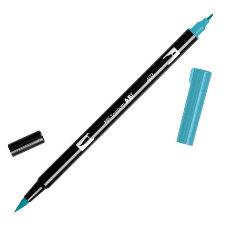 ABT Dual Brush pen - 407 Tiki teal - Grönblå penselpenna - Tombow - Tidformera