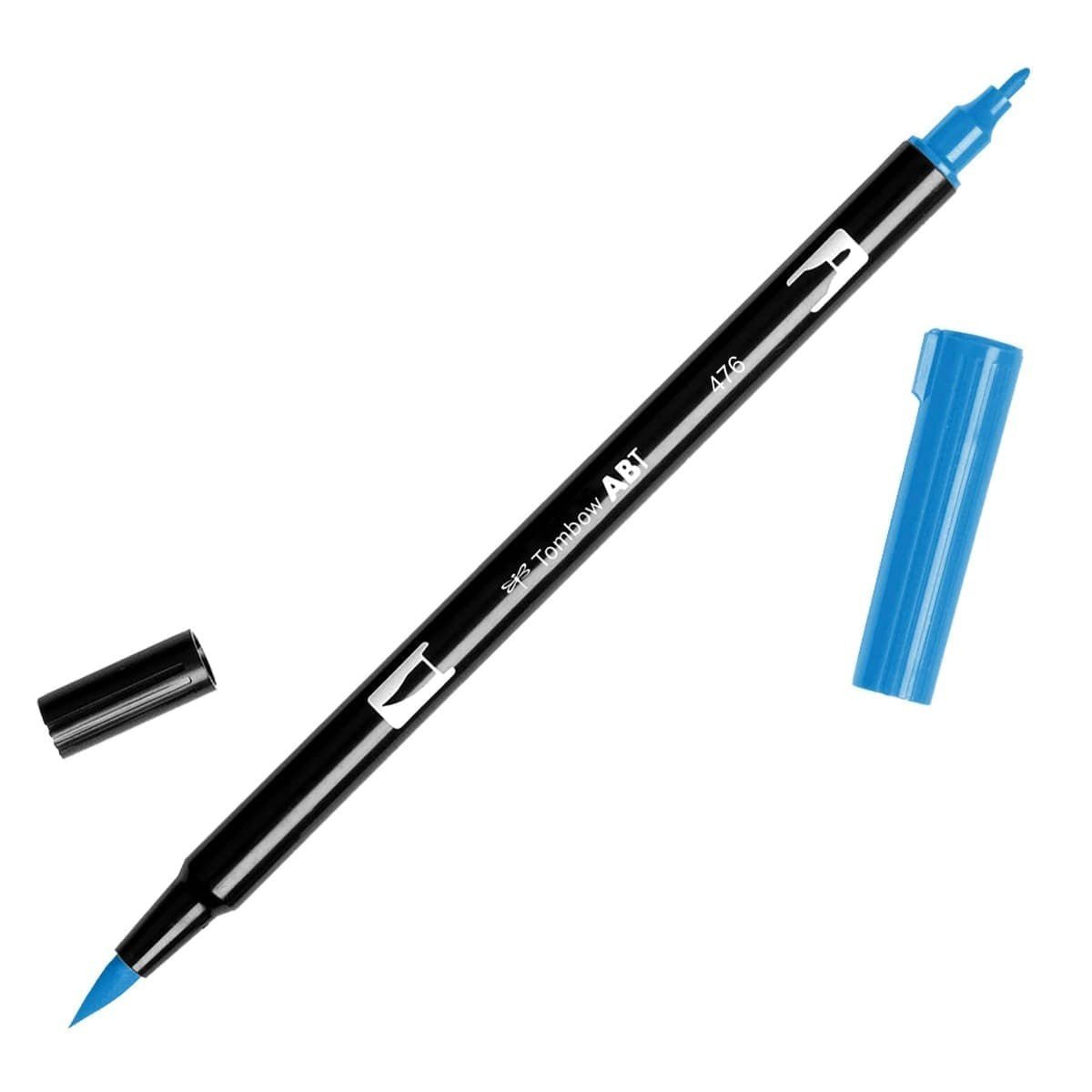 ABT Dual Brush pen - 476 Cyan - Blå penselpenna - Tombow - Tidformera