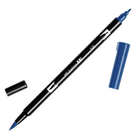 ABT Dual Brush pen - 528 Navy blue - Marinblå penselpenna - Tombow - Tidformera