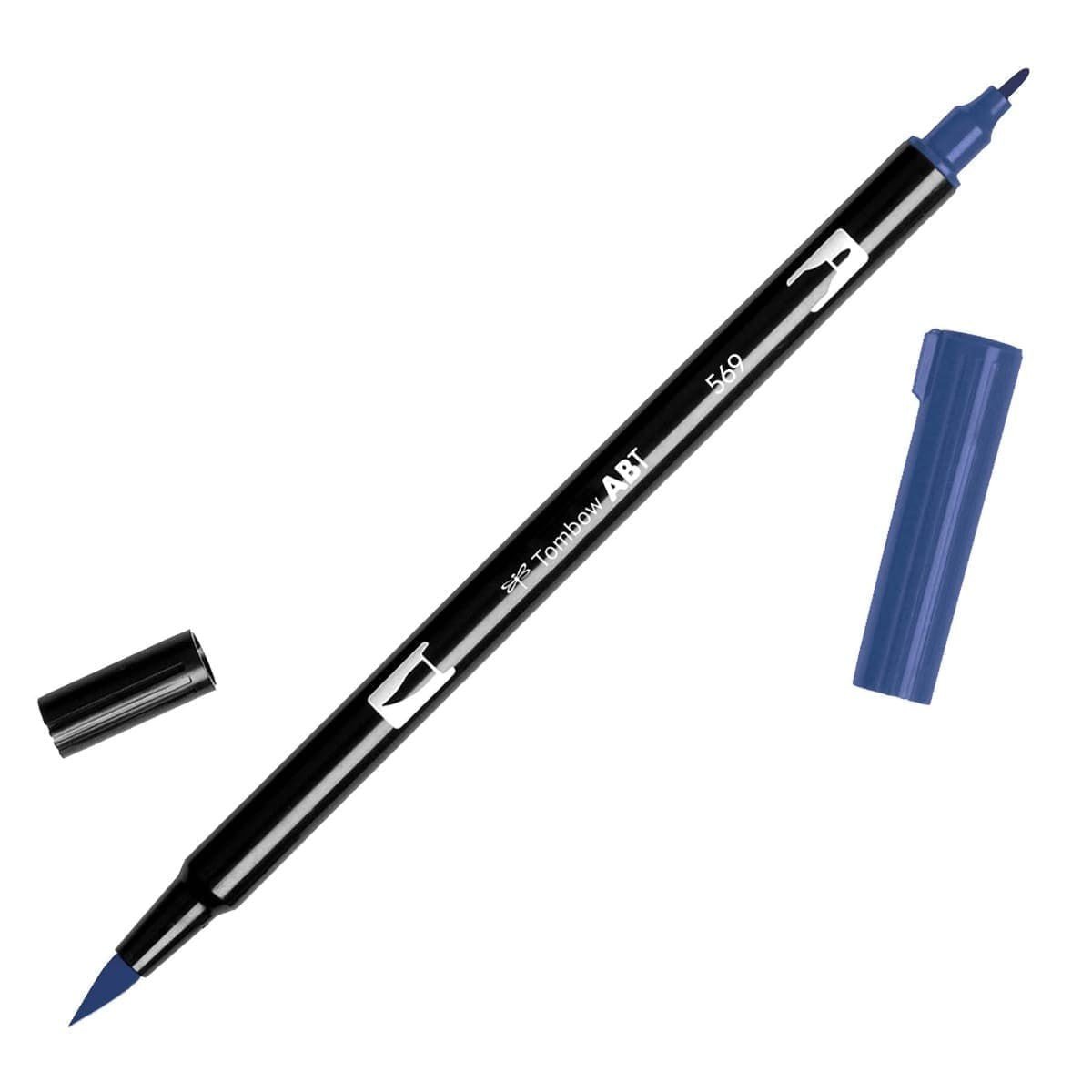 ABT Dual Brush pen - 569 Jet blue - Blå penselpenna - Tombow - Tidformera