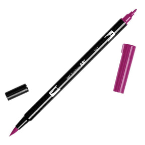 ABT Dual Brush pen - 757 Port red - Vinröd penselpenna - Tombow - Tidformera