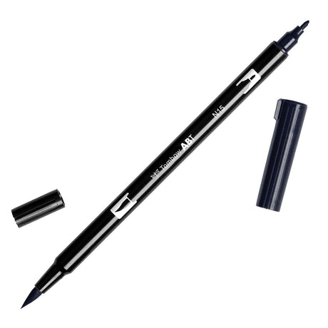 ABT Dual Brush pen - N15 Black - Svart penselpenna - Tombow - Tidformera