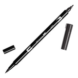 ABT Dual Brush pen - N25 Lamp black - Gråsvart penselpenna - Tombow - Tidformera
