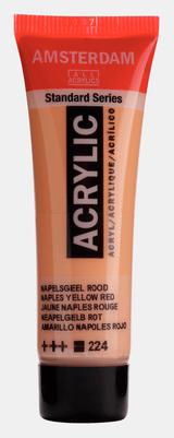 Liten tub med orange Amsterdam Akrylfärg 20 ml 224 Naples Yellow Red från Royal Talens - Tidformera