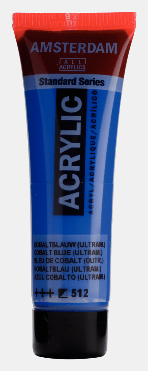 Liten tub med koboltblå Amsterdam Akrylfärg 20 ml 512  Cobalt Blue (Ultramarine) från Royal Talens - Tidformera