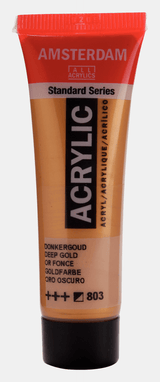 Liten tub med guldfärgad Amsterdam Akrylfärg 20 ml 803 Deep Gold från Royal Talens - Tidformera