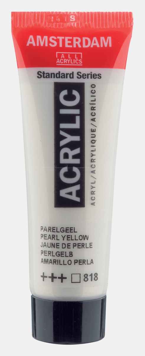 Liten tub med beige Amsterdam Akrylfärg 20 ml 818 Pearl Yellow från Royal Talens - Tidformera