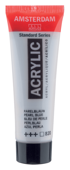 Liten tub med pärlblå Amsterdam Akrylfärg 20 ml 820 - Pearl Blue från Royal Talens - Tidformera