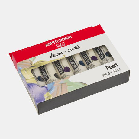 Amsterdam Akrylfärg 6 - pack 20 ml - Pearl set - 5 - Royal Talens - Tidformera