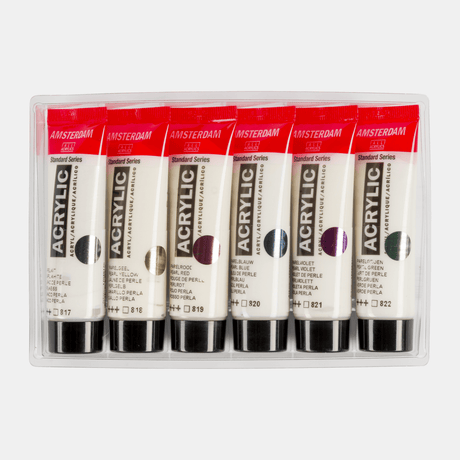 Amsterdam Akrylfärg 6 - pack 20 ml - Pearl set - 3 - Royal Talens - Tidformera