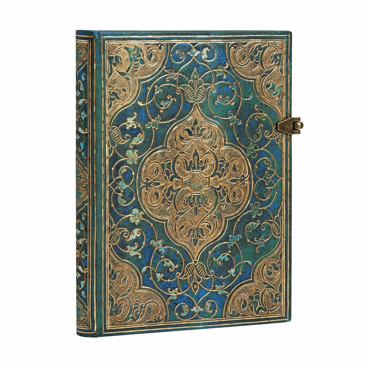 Turkos anteckningsbok Turquoise Chronicles - Midi Linjerad Hård pärm Knäppe från Paperblanks - Tidformera