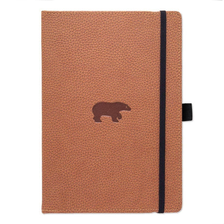 Anteckningsbok Wildlife Dotted A4 Brown Bear från Dingbats* - Brun anteckningsbokmed en björn på pärmen. Boken har svart gummiband för stängning samt pennhållare.
 - Tidformera