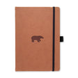 Anteckningsbok Wildlife Dotted A5 Brown Bear från Dingbats* - Brun anteckningsbok med svart gummiband för stängning samt pennhållare. - Tidformera

