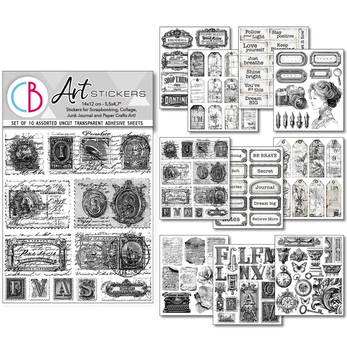 Art stickers 14 x 12 10 - pack - Lithographs - 1 - Ciao Bella - Tidformera
