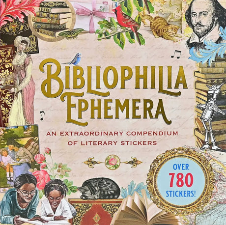 Sticker book Bibliophilia Ephemera från Peter Pauper Press - Tidformera