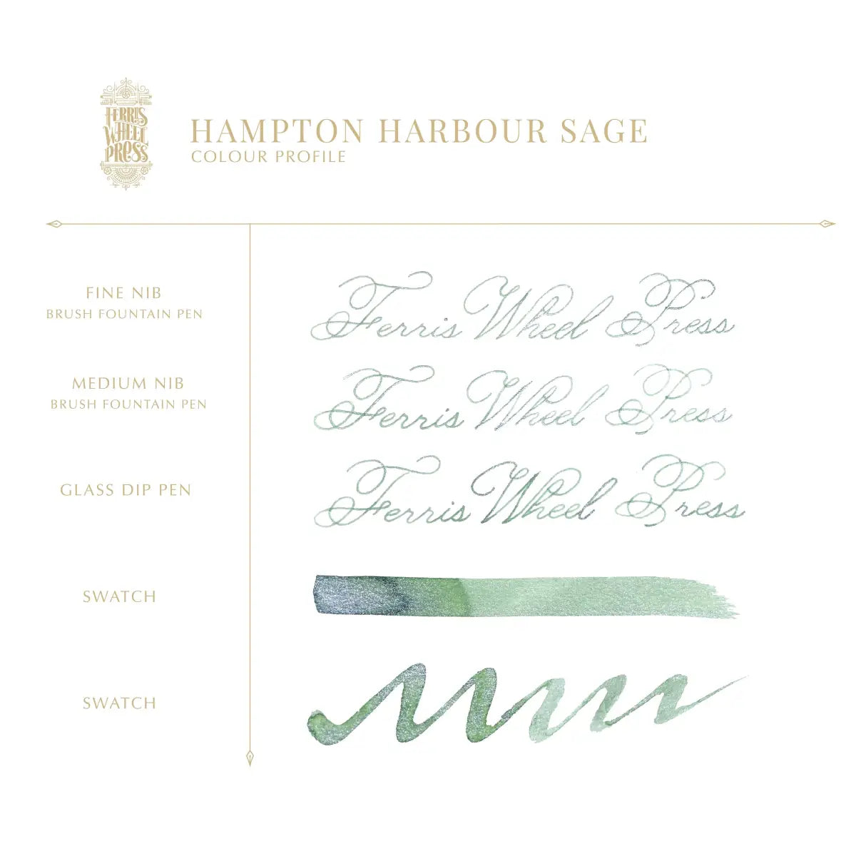 Bläckflaska 38 ml - Hampton Harbour Sage - 3 - Ferris Wheel Press - Tidformera