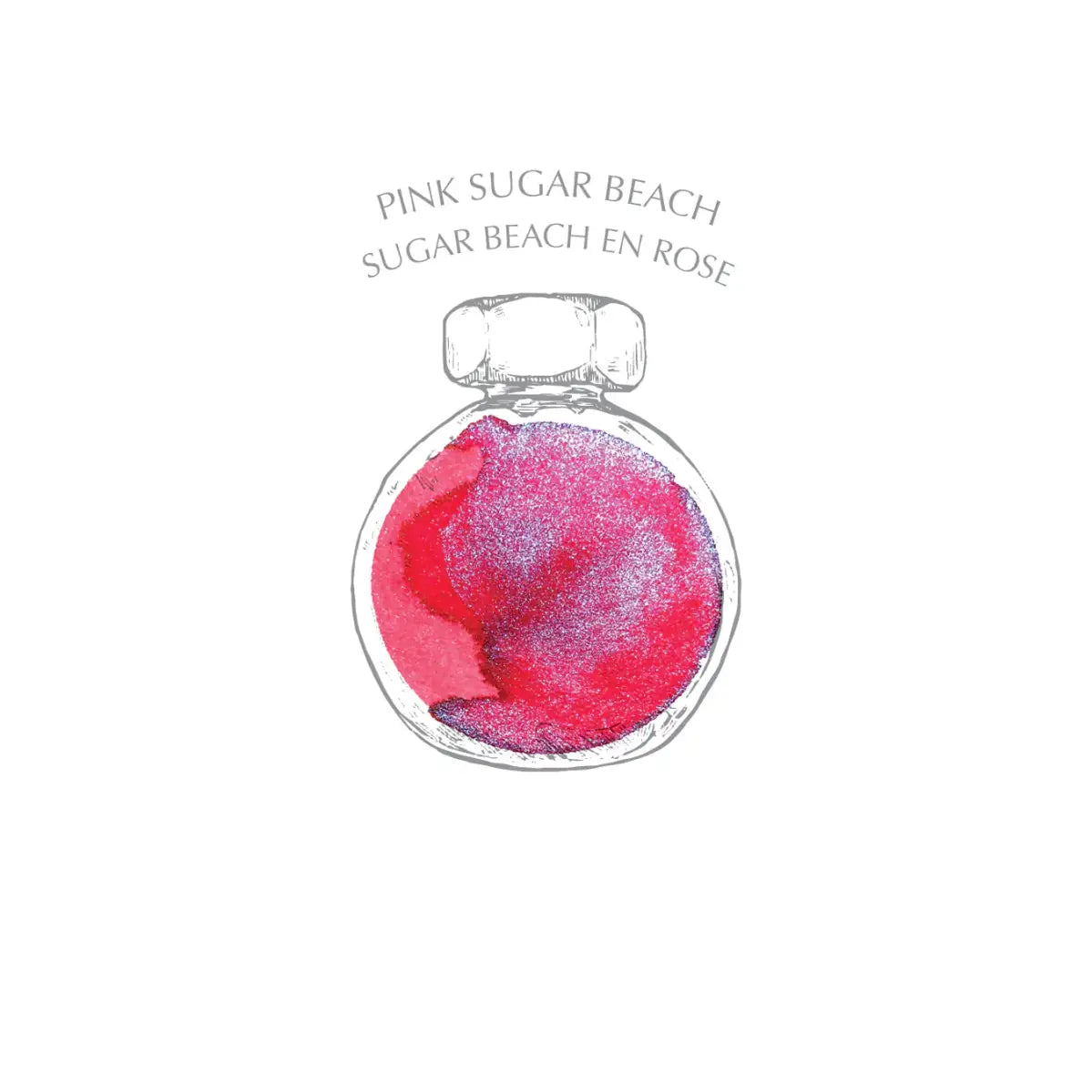 Bläckflaska 38 ml - Pink Sugar Beach från Ferris Wheel Press. Rosa bläck med skimmer - Tidformera