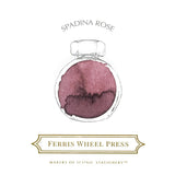 Swatch med den gammelrosa bläcket i Bläckflaska 38 ml - Spadina Rose från Ferris Wheel Press - Tidformera