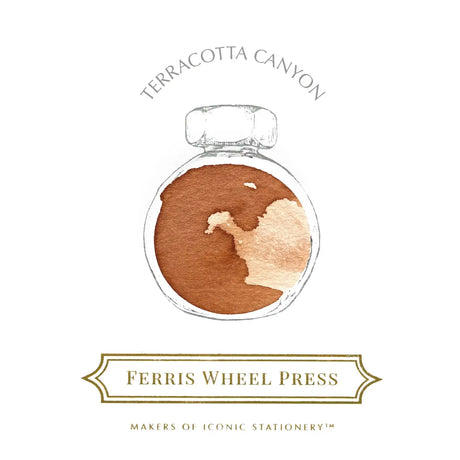 Bläckflaska 38 ml - Terracotta Canyon - Orange-brun bläck från Ferris Wheel Press - Tidformera