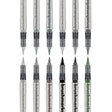 Brushmarker PRO 12 - pack - Grey colors från Karin. 12 penselpennor utan lock. Är i olika nyanser av grått samt en grön - Tidformera